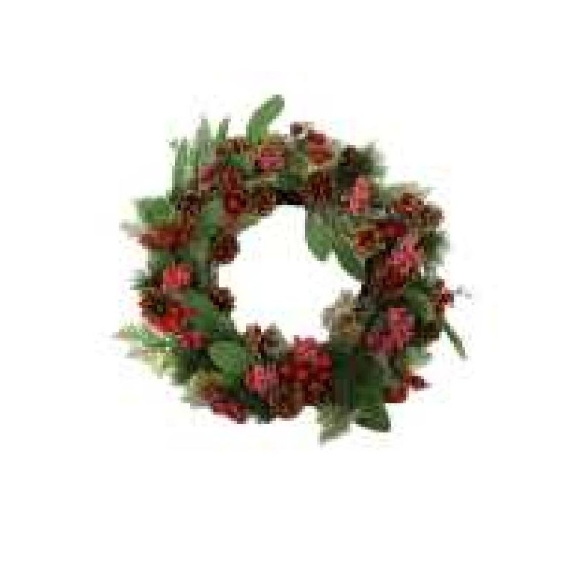 CORONA VERDE CON BACCHE ROSSE d46cm [9015219-00.jpg]