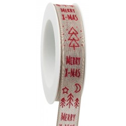 NASTRO ECRU	 SCRITTA ROSSA mm25x20mt [2703742-00.jpg]