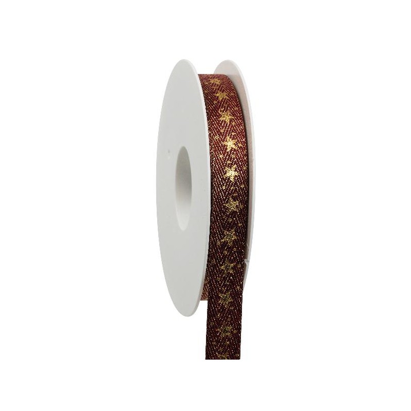 NASTRO COTONE BORDO	 STELLE ORO 15x20mt [2702401-00.jpg]