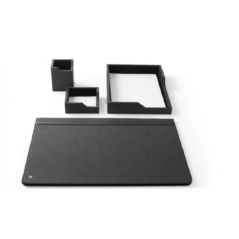 SERVIZIO SCRITTOIO 4pz ECOPELLE NERO [4204OF34-00.jpg]