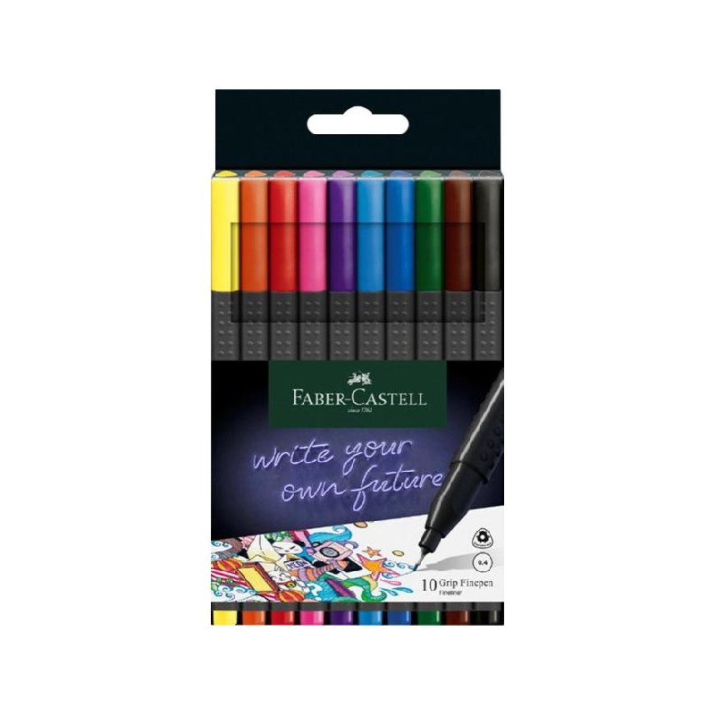 FABER CASTELL FINEPEN GRIP 0,4mm 10pz [1211501-00.jpg]