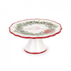 ALZATA CERAMICA MERRY CHRIST. d.26h13cm [TONO22281-00.jpg]