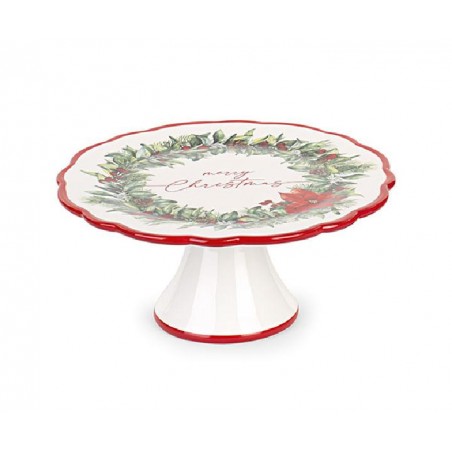 ALZATA CERAMICA MERRY CHRIST. d.26h13cm [TONO22281-00.jpg]