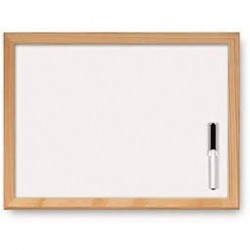 ---LAVAGNA BIANCA CORNICE LEGNO 30x40 [3010040-00.jpg]