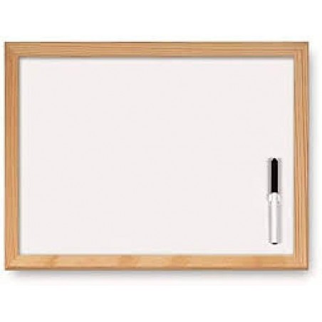 ---LAVAGNA BIANCA CORNICE LEGNO 30x40 [3010040-00.jpg]