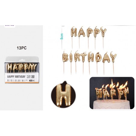 CANDELE 8cm -HAPPY BIRTHDAY FOIL ORO [8400928-00.jpg]