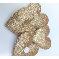 ---SET 4 CUORI ORO GLITTER...