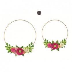 ---SET 2 CERCHI ORO C/FIORI ROSA d25h31c [TONO26436-00.jpg]