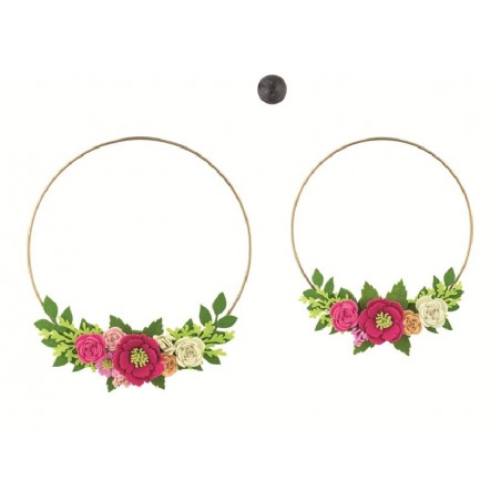 ---SET 2 CERCHI ORO C/FIORI ROSA d25h31c [TONO26436-00.jpg]