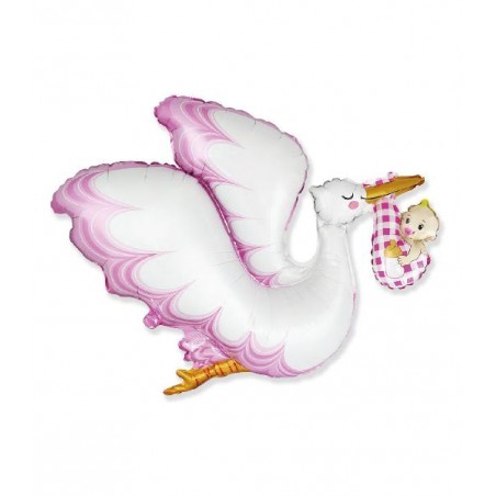 FOIL SUPERSHAPE CICOGNA ROSA 95cm [8413149-00.jpg]