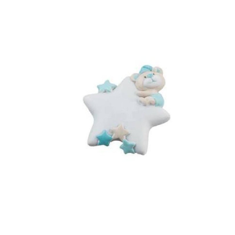 MAGNETE STELLA CON ORSETTO AZZURRO 5cm [0130106-00.jpg]