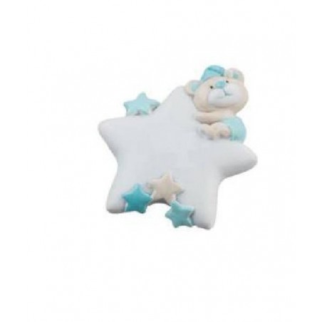 MAGNETE STELLA CON ORSETTO AZZURRO 5cm [0130106-00.jpg]