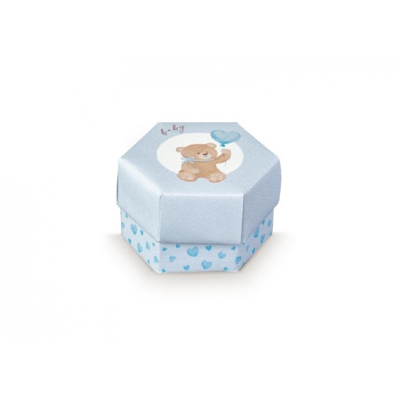 SCATOLA ESAGONALE 60x40 BEAR AZZURRO [TONO17847-00.jpg]