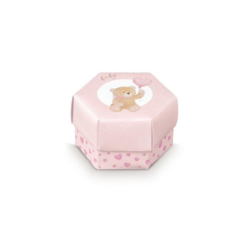 SCATOLA ESAGONALE 60x40 BEAR ROSA [TONO17855-00.jpg]