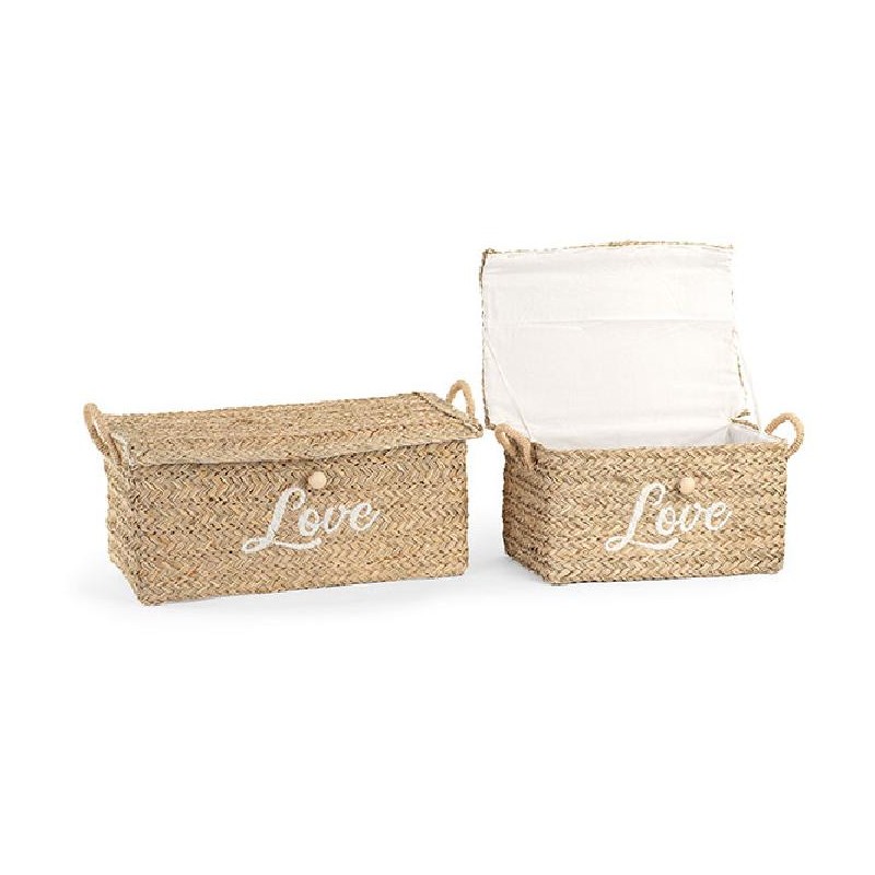 ---SET 2 CESTONI LOVE BIANCO 44x27x21cm e 56x35x25cm [TONO29267-00.jpg]