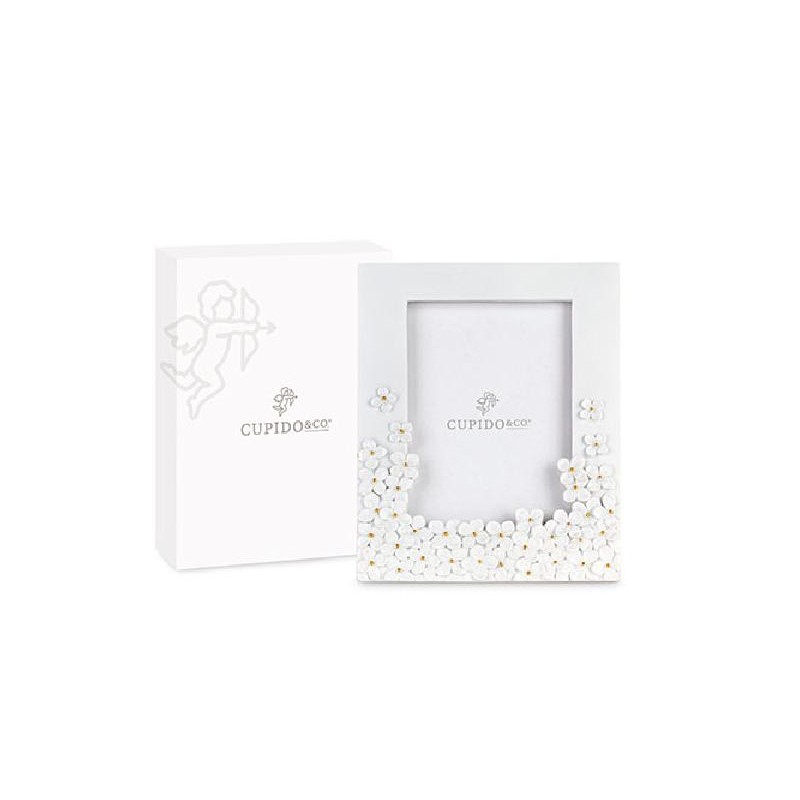 PORTAFOTO BIANCO FIORI GLITTER 16x20cm [TONO29273-00.jpg]