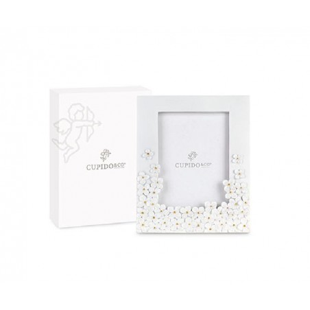 PORTAFOTO BIANCO FIORI GLITTER 16x20cm [TONO29273-00.jpg]