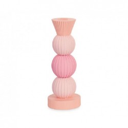 ---PORTACANDELA SFERE ROSA/PESCA h23cm [TONO23023-00.jpg]