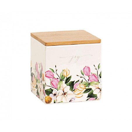 CONTENITORE FIORI CON CANDELA 9x9x10cm [TONO23255-00.jpg]