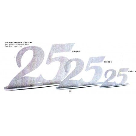 NUMERO RICORRENZA 25 ARGENTO 30cm [2700421-00.jpg]