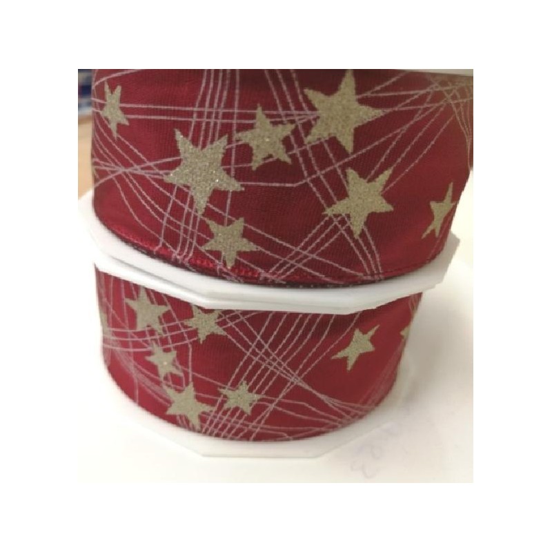 ---NASTRO STARS 40x20mt BORDO' STELLE OR [2707349-00.jpg]