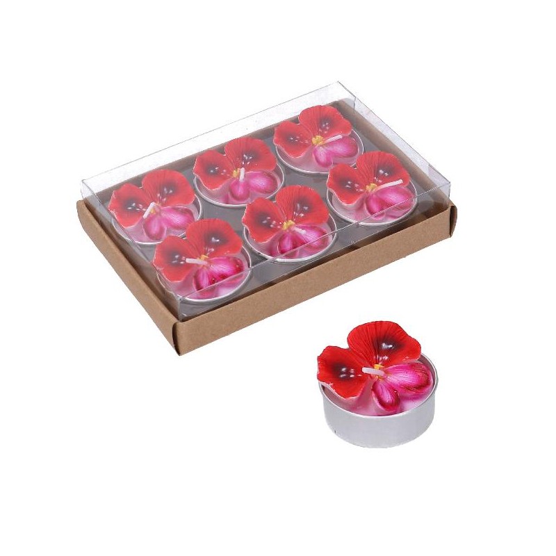 TEA LIGHT FIORE ROSSO SET 6pz [0711004-00.jpg]