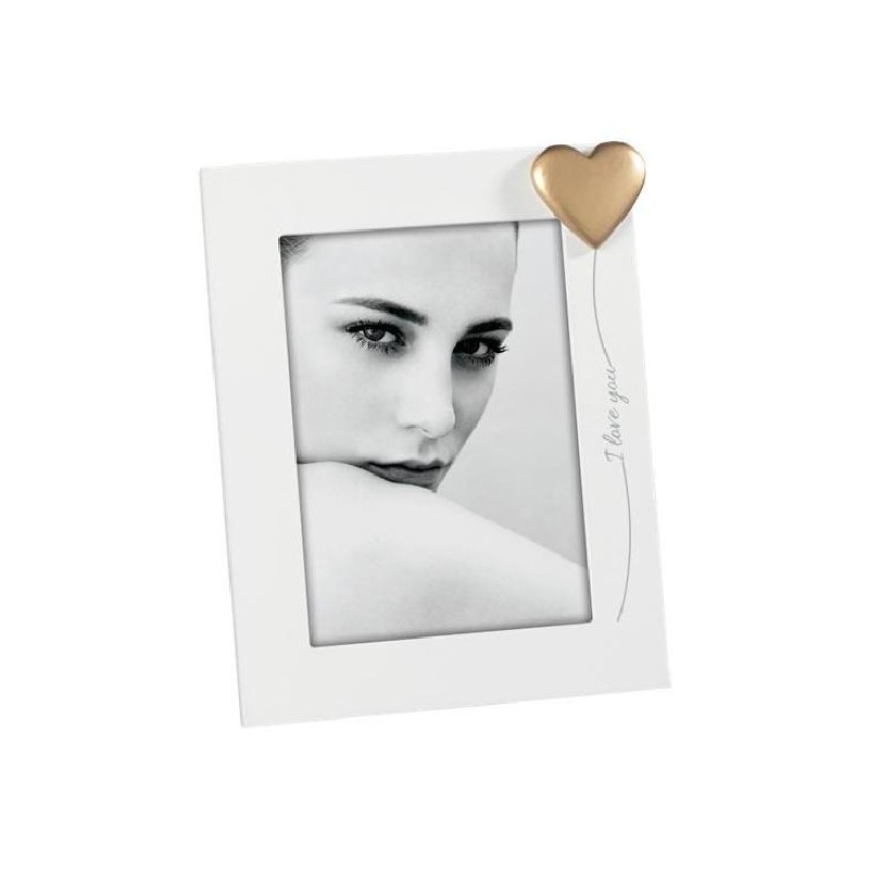 ---CORNICE LEGNO BIANCO 13x18 CUORE ORO [0125019-00.jpg]