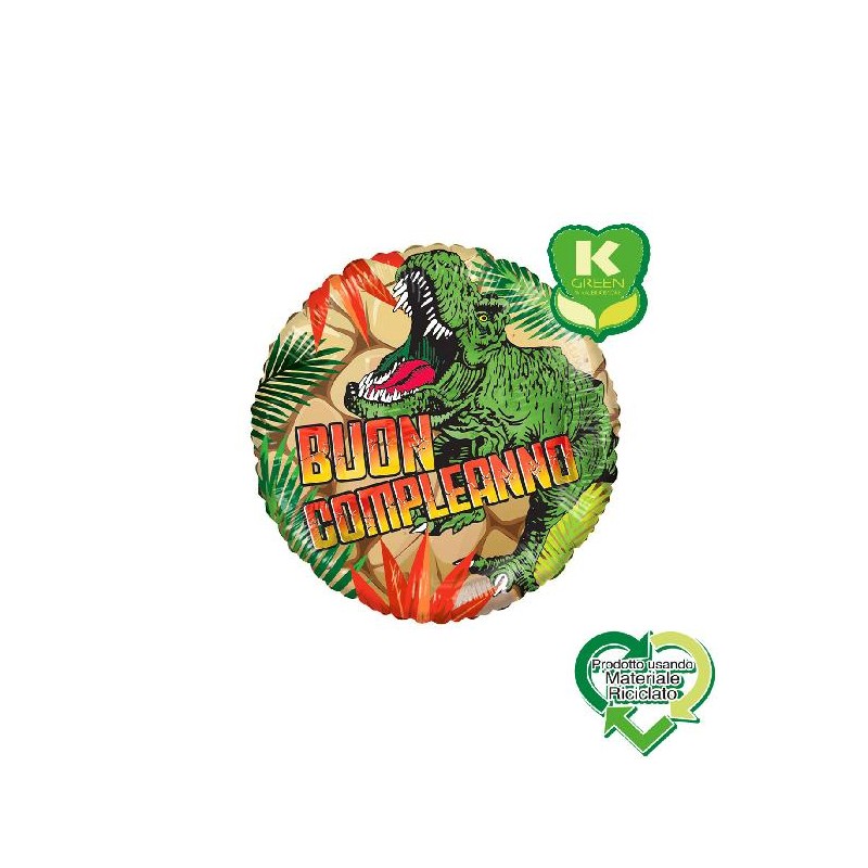 FOIL TONDO 46cm BUON COMPLEANNO T-REX [8413064-00.jpg]