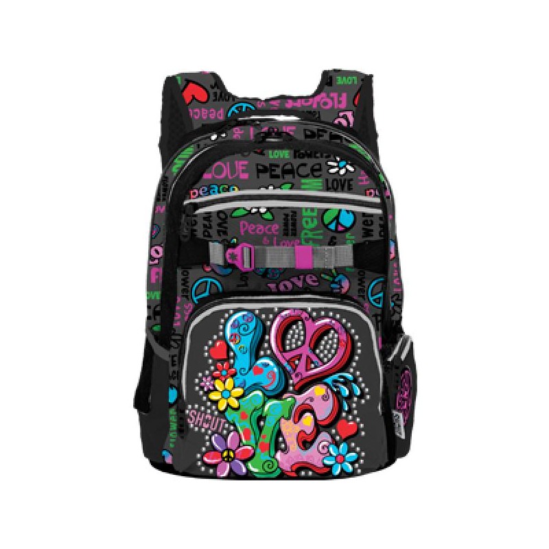 ---ZAINO 3 ZIP SHOUT PEACE&LOVE [0074031-00.jpg]