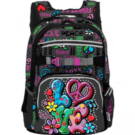 ---ZAINO 3 ZIP SHOUT PEACE&LOVE [0074031-00.jpg]