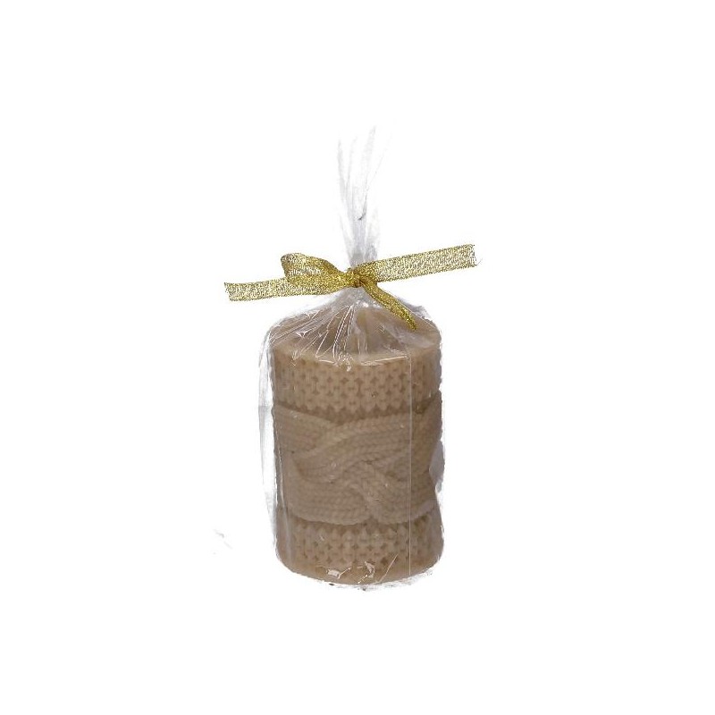 CANDELA PARAFFINA LANA BEIGE 10cm d75mm [0710253-00.jpg]