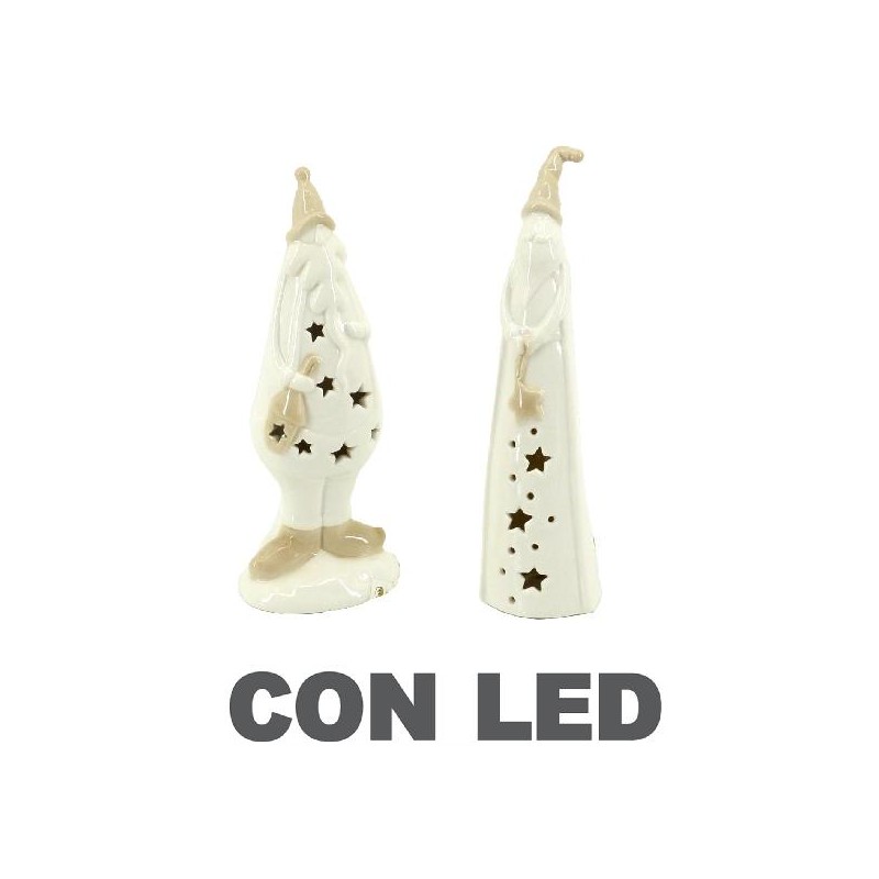 BABBO NATALE CERAMICA C/LED 20cm 2sogg. [9010001-00.jpg]