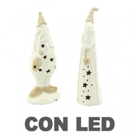 BABBO NATALE CERAMICA C/LED 20cm 2sogg. [9010001-00.jpg]