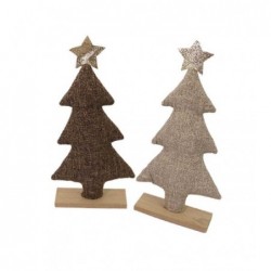 ALBERO TESSUTO BEIGE/MARRONE 31cm 2sogg [9010055-00.jpg]