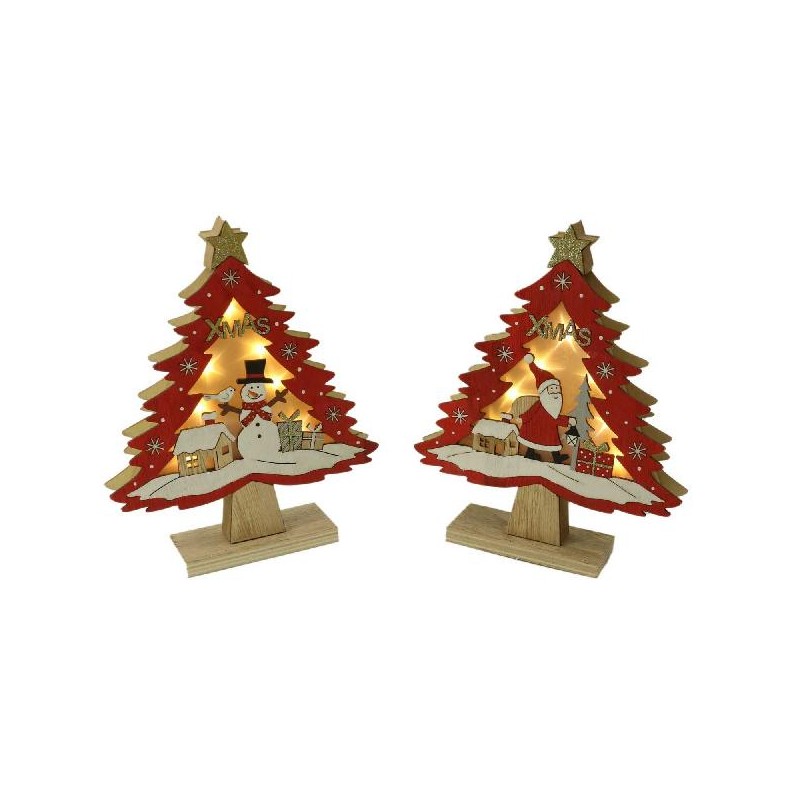 ALBERO LEGNO ROSSO C/LED 14x5x18cm 2sog [9010065-00.jpg]