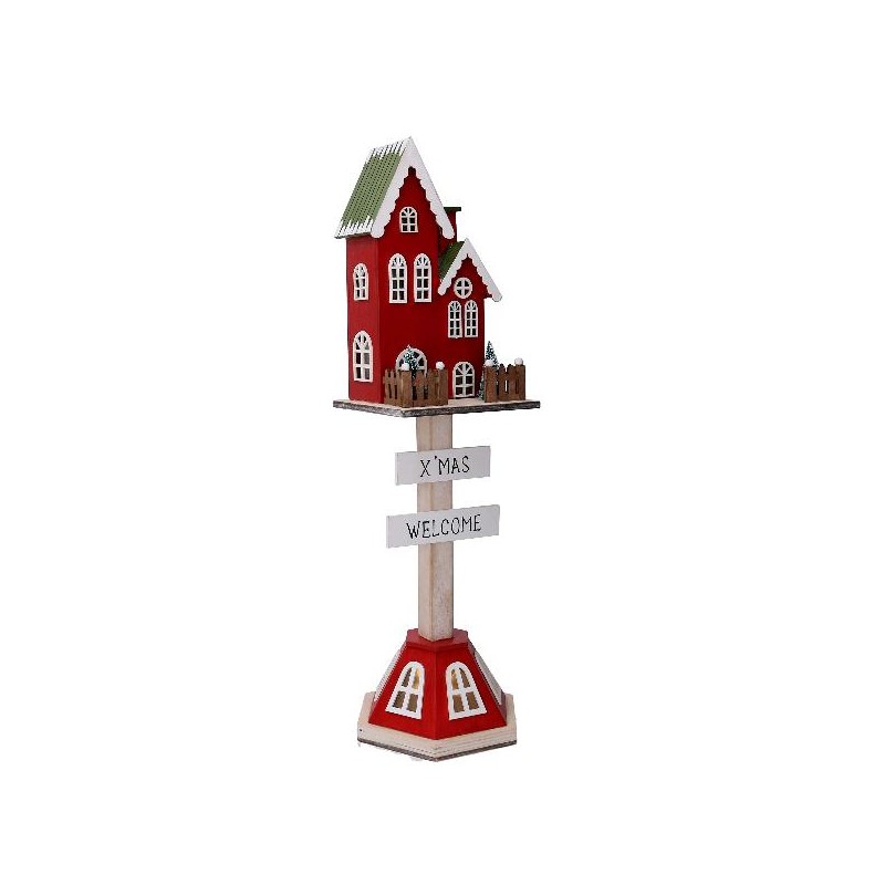 CASETTA LEGNO ROSSO C/LED XMAS h.45cm [9010113-00.jpg]