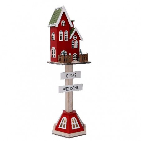 CASETTA LEGNO ROSSO C/LED XMAS h.45cm [9010113-00.jpg]