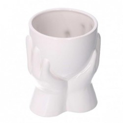 PORTAVASO CERAMICA MANI BIANCO h.17cm [9010121-10.jpg]