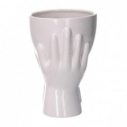 PORTAVASO CERAMICA MANI BIANCO h.17cm [9010121-20.jpg]
