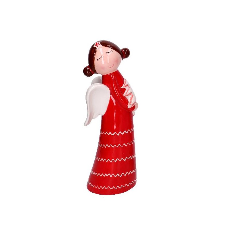 ANGELO CERAMICA ROSSO RIGHE BIANCO 25cm [9010144-00.jpg]