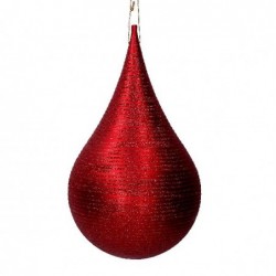 SFERA PLAST.GOCCIA ROSSO GLITTER d.18cm [9015280-00.jpg]