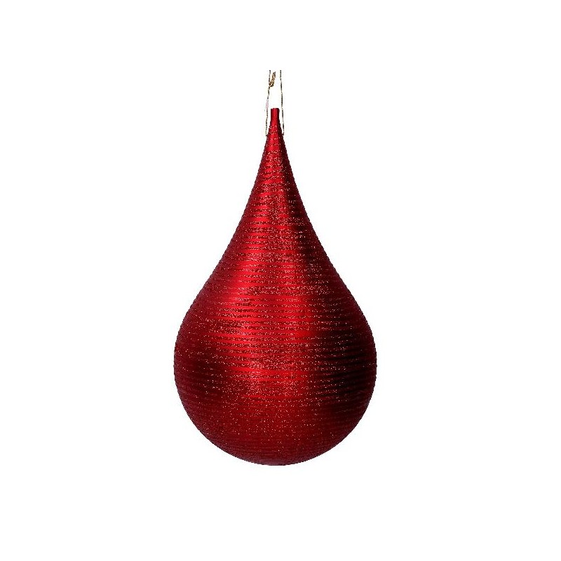 SFERA PLAST.GOCCIA ROSSO GLITTER d.18cm [9015280-00.jpg]