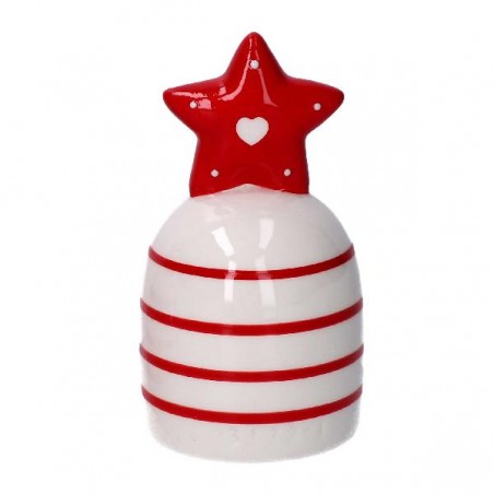 CAMPANA CERAMICA BIANCO RIGA ROSSO 12cm [9010146-00.jpg]