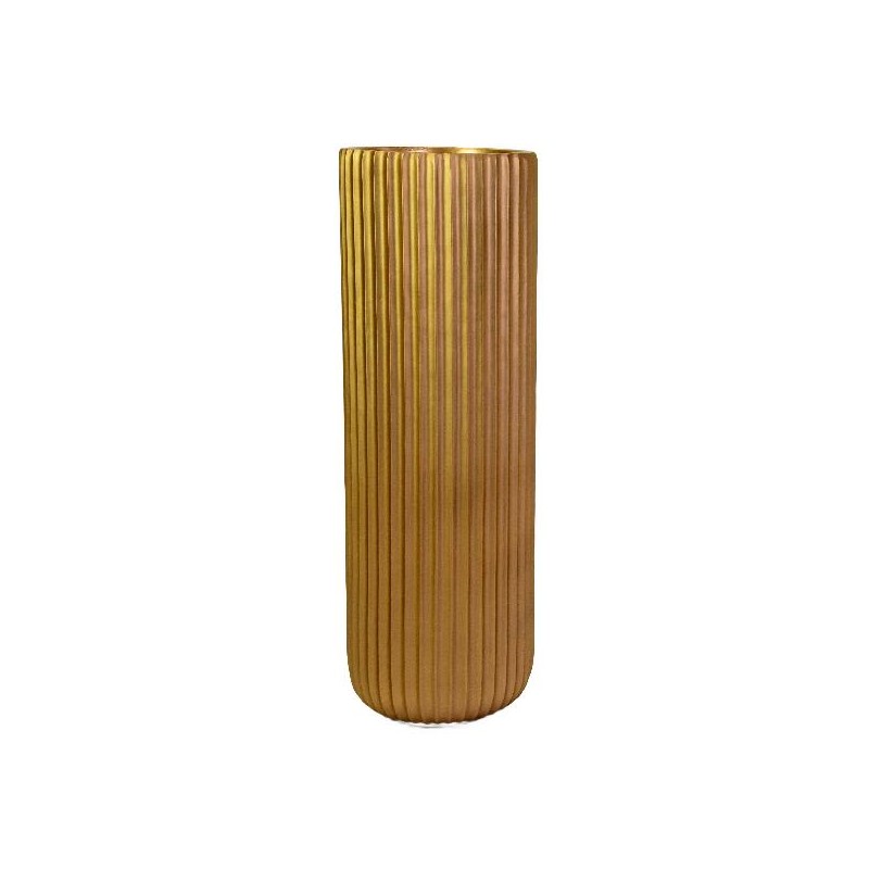 VASO RESINA ORO OPACO d.40cm h.120cm [9011118-00.jpg]