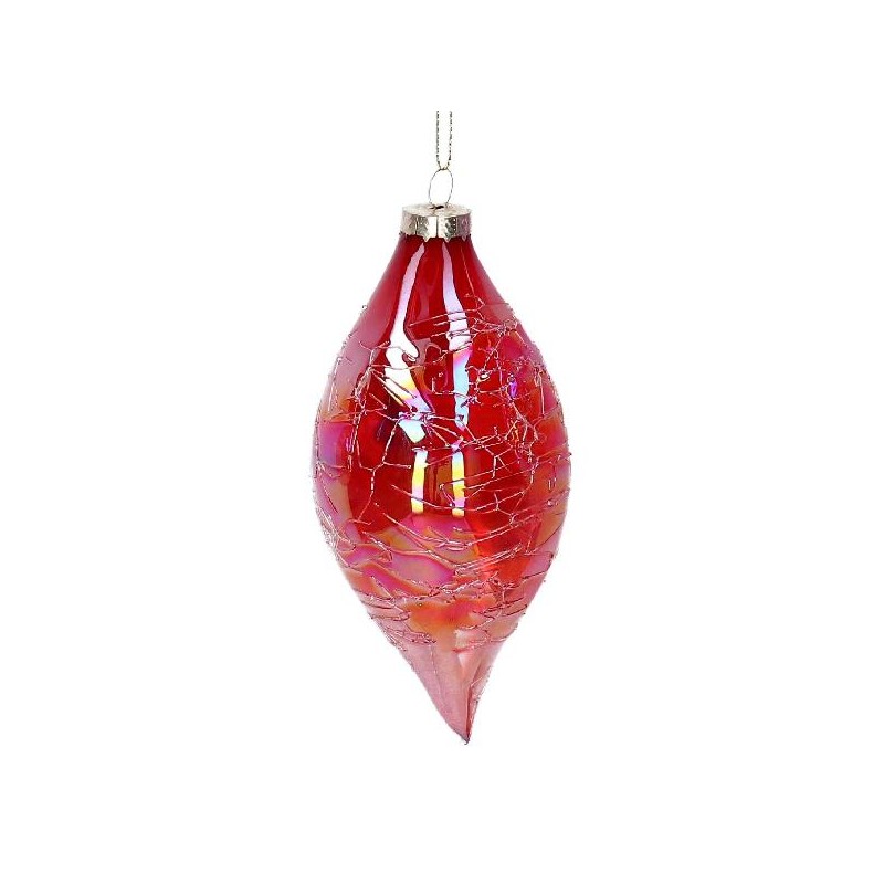 SFERA VETRO GOCCIA ROSSO PERLATO h.15cm [9010012-00.jpg]