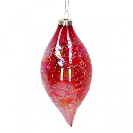 SFERA VETRO GOCCIA ROSSO PERLATO h.15cm [9010012-00.jpg]