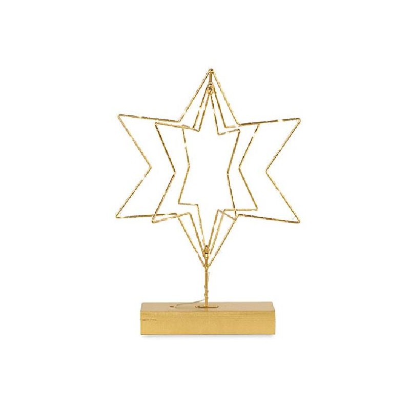 STELLA METAL 3D ORO C/LED+BASE APPOGGIO [TONO20625-00.jpg]