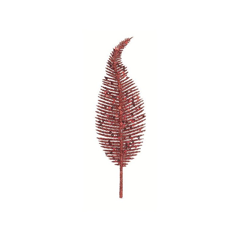 PICK FOGLIA FELCE ROSSO GLITTER 23cm [TONO21995-00.jpg]