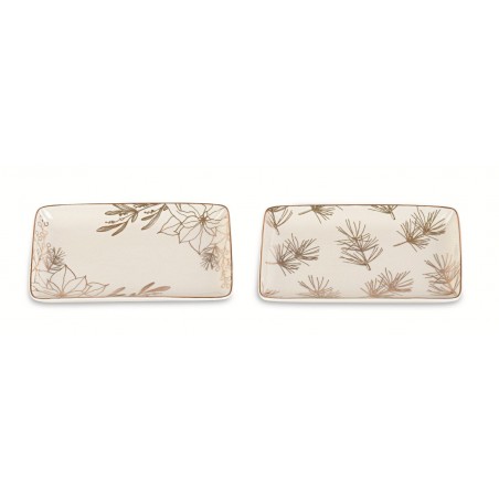 VASSOIO PORCELLANA BIANCO/ORO 6k 2sogg 19x12cm STELLA/PINO [TONO23774-00.jpg]
