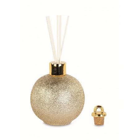 ---DIFFUSORE SFERA ORO GLITTER d.15cm IN SCATOLA REGALO CON PROFUMO 500ml [TONO945-00.jpg]
